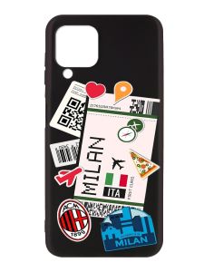 Матовий чорний чохол на Samsung Galaxy A12 :: Подорожі. Італія (принт 325)