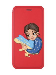 Чохол-книжка з малюнком для Samsung Galaxy M32/ M22/ A22 4G Червоний :: Моя Україна (патріотичний принт 2)