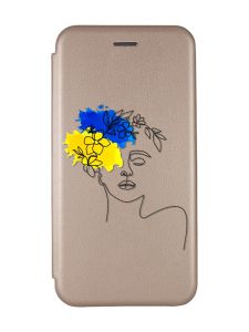 Чохол-книжка з малюнком для Samsung Galaxy A24 Золотий :: Українка Арт (патріотичний принт 3)