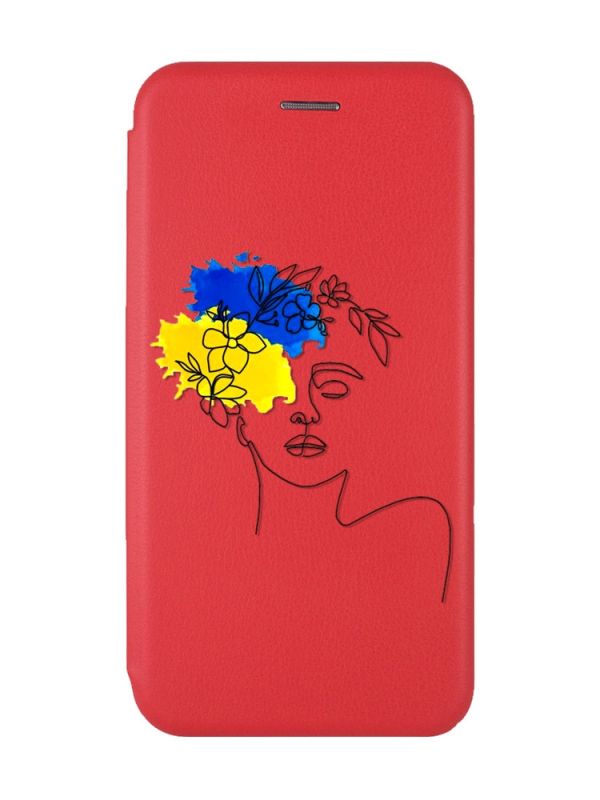 Чохол-книжка з малюнком для Samsung Galaxy A54 5G Червоний :: Українка Арт (патріотичний принт 3)