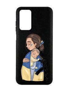 Матовий чорний чохол на Xiaomi Redmi Note 11 4G :: Мама-захисниця (патріотичний принт 20)