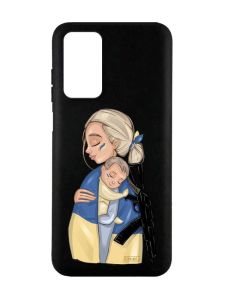 Матовий чорний чохол на Xiaomi Redmi Note 11 4G :: Мама-захисниця (патріотичний принт 21)