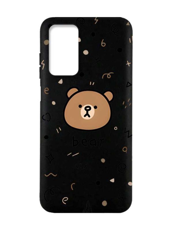 Матовий чорний чохол на Xiaomi Redmi Note 11 4G :: Ведмедик (принт 76)