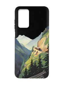 Матовий чорний чохол на Xiaomi Redmi Note 11 4G :: Пейзаж. Гори (принт 87)