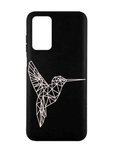 Матовий чорний чохол на Xiaomi Redmi Note 11 4G :: Колібрі (принт 123)
