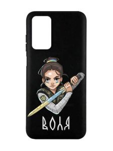 Матовий чорний чохол на Xiaomi Redmi Note 11 4G :: Українська захисниця (патріотичний принт 169)