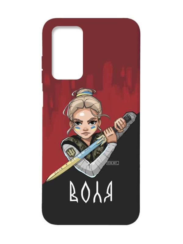 Матовий чохол з чорними боками на Xiaomi Redmi Note 11 4G :: Українська захисниця (патріотичний принт 171)