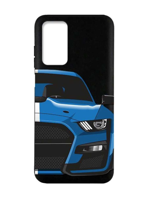 Матовий чорний чохол на Xiaomi Redmi Note 11 4G :: Авто синє (принт 229)