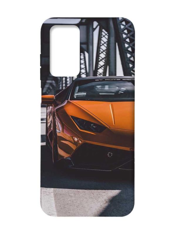 Матовий чохол з чорними боками на Xiaomi Redmi Note 11 4G :: Авто помаранчеве (принт 237)