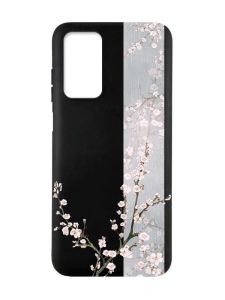 Матовий чорний чохол на Xiaomi Redmi Note 11 4G :: Квітуча сакура (принт 285)