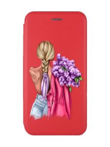 Чохол-книжка з малюнком для Samsung Galaxy A54 5G Червоний :: Дівчина з бузком (принт 7)