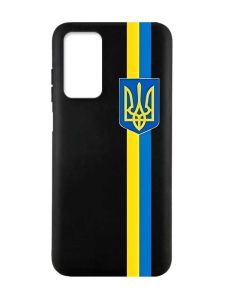 Матовий чорний чохол на Xiaomi Redmi Note 11 4G :: Стрічка Україна (патріотичний принт 253)