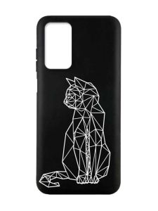 Матовий чорний чохол на Xiaomi Redmi Note 11 4G :: Котик (принт 125)