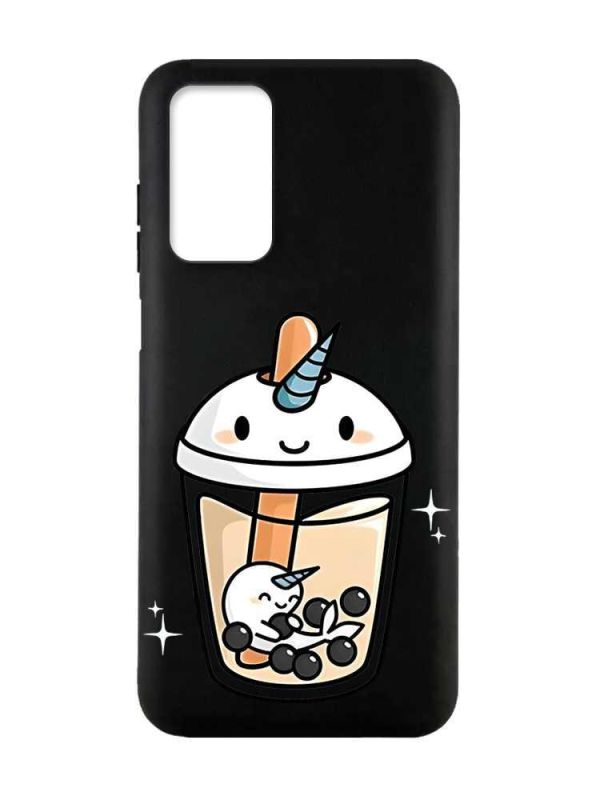Матовий чорний чохол на Xiaomi Redmi Note 11 4G :: Коктейль Єдиноріг (принт 96)