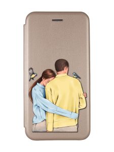 Чохол-книжка з малюнком для Xiaomi Redmi 10С Золотий :: Українська пара (принт 14)