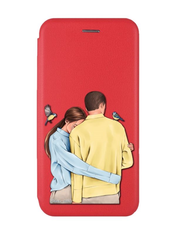 Чохол-книжка з малюнком для Xiaomi Redmi 10С Червоний :: Українська пара (принт 14)