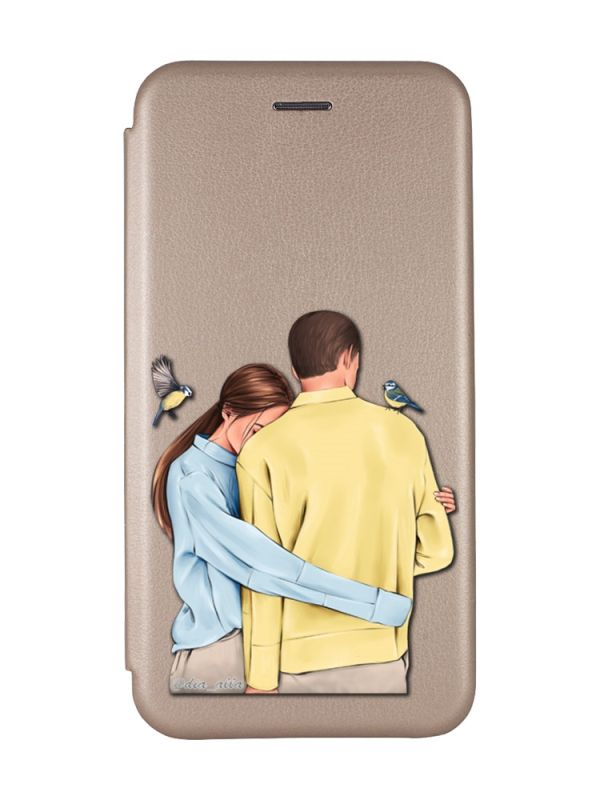 Чохол-книжка з малюнком для Xiaomi Redmi Note 8 Pro Золотий :: Українська пара (принт 14)