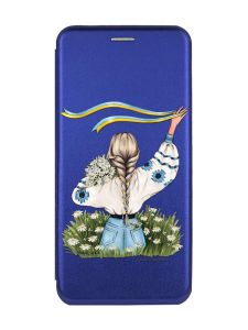 Чохол-книжка з малюнком для Samsung Galaxy А10ѕ / A107 Синій :: Дівчина зі стрічкою (принт 17)