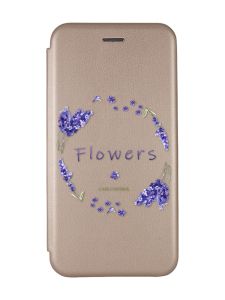 Чохол-книжка з малюнком для Samsung Galaxy A24 Золотий :: Лавандовий віночок (принт 19)