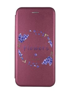 Чохол-книжка з малюнком для Samsung Galaxy A24 Бордовий :: Лавандовий віночок (принт 19)
