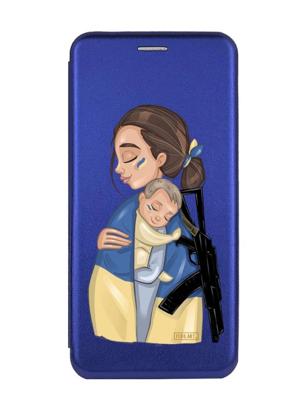 Чохол-книжка з малюнком для Samsung Galaxy A54 5G (A546) Синій :: Мама-захисниця (патріотичний принт 20)