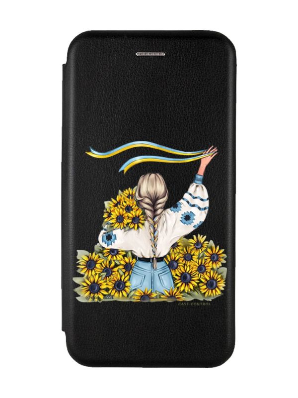 Чохол-книжка з малюнком для Samsung Galaxy A24 Чорний :: Дівчина зі стрічкою (принт 25)