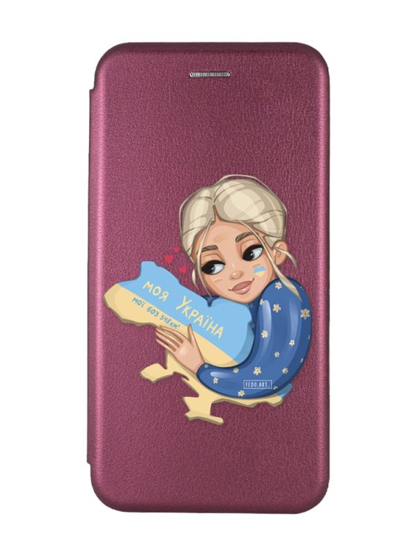 Чохол-книжка з малюнком для Samsung Galaxy A24 Бордовий :: Моя Україна (патріотичний принт 24)