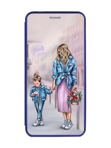 Чохол-книжка з малюнком для Samsung Galaxy A54 5G (A546) Синій :: Мама і донька (принт 56)