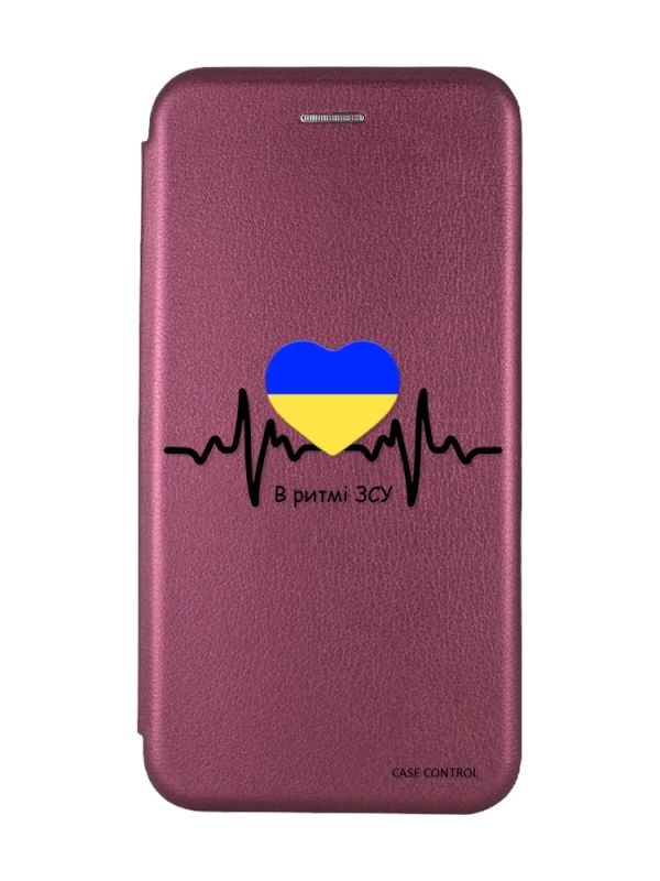 Чохол-книжка з малюнком для Samsung Galaxy A24 Бордовий :: В ритмі ЗСУ (патріотичний принт 70)