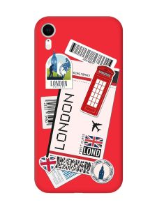 Матовий червоний чохол на Apple iPhone XR :: Подорожі. Лондон (принт 326)