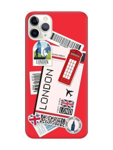 Матовий червоний чохол на iPhone 11 Pro Max (6.5) :: Подорожі. Лондон (принт 326)