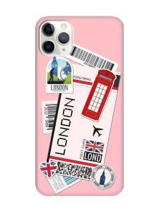 Матовий рожевий чохол на iPhone 11 Pro Max (6.5) :: Подорожі. Лондон (принт 326)