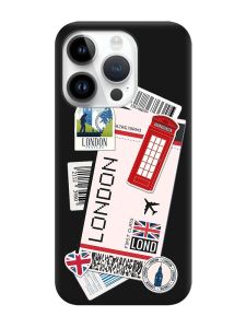 Матовий чорний чохол на Apple iPhone 14 Pro :: Подорожі. Лондон (принт 326)