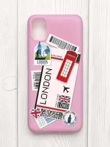 Матовий рожевий чохол на Samsung Galaxy A04E/A042 :: Подорожі. Лондон (принт 326)