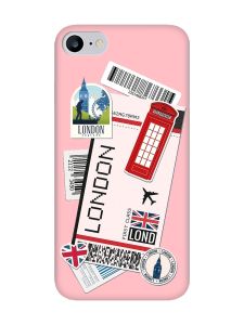 Матовий рожевий чохол на iPhone 7 / 8 :: Подорожі. Лондон (принт 326)