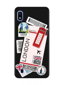 Матовий чорний чохол на Samsung Galaxy A10 (2019) A105 :: Подорожі. Лондон (принт 326)