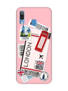Матовий рожевий чохол на Samsung Galaxy A30 (2019) / A20 (2019) :: Подорожі. Лондон (принт 326)