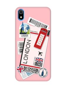 Матовий рожевий чохол на Xiaomi Redmi 7A :: Подорожі. Лондон (принт 326)