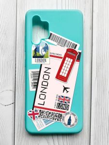 Матовий бірюзовий чохол на Samsung Galaxy A32 :: Подорожі. Лондон (принт 326)