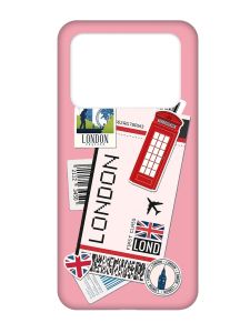 Матовий рожевий чохол на Xiaomi Poco X4 Pro 5G :: Подорожі. Лондон (принт 326)