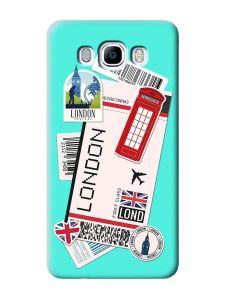 Матовий бірюзовий чохол на Samsung Galaxy J7(2016) J710 :: Подорожі. Лондон (принт 326)