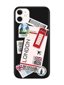 Матовий чорний чохол на Apple iPhone 11 (6.1) :: Подорожі. Лондон (принт 326)