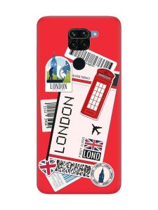 Матовий червоний чохол на Xiaomi Redmi Note 9 / 10X :: Подорожі. Лондон (принт 326)