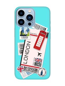 Матовий бірюзовий чохол на Apple iPhone 13 Pro Max :: Подорожі. Лондон (принт 326)