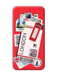 Матовий червоний чохол на Samsung Galaxy J3 / J310 :: Подорожі. Лондон (принт 326)