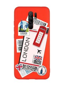Матовий червоний чохол на Xiaomi Redmi Note 8 Pro :: Подорожі. Лондон (принт 326)
