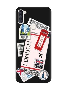 Матовий чорний чохол на Samsung Galaxy A11 :: Подорожі. Лондон (принт 326)