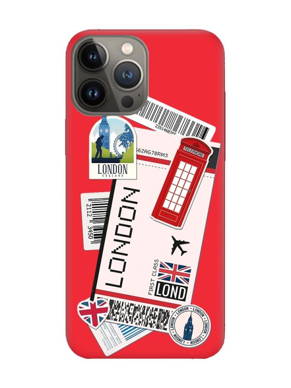Матовий червоний чохол на Apple iPhone 13 Pro :: Подорожі. Лондон (принт 326)