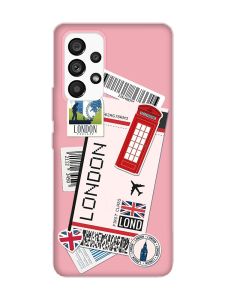 Матовий рожевий чохол на Samsung Galaxy A53 4G/5G :: Подорожі. Лондон (принт 326)