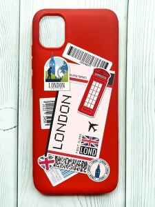 Матовий червоний чохол на Samsung Galaxy A04E/A042 :: Подорожі. Лондон (принт 326)